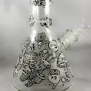 Infyniti Glass 14" Glow In The Dark Mushroom Print Beaker