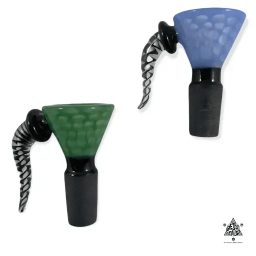 Zebra Hooked Glass Bowl-14mm Male